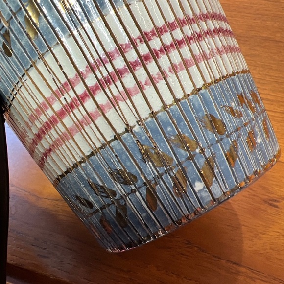 Aldo Londi Bitossi Seta Mid Century Modern Italian Vase Blue White Signed 12” - Picture 2 of 8